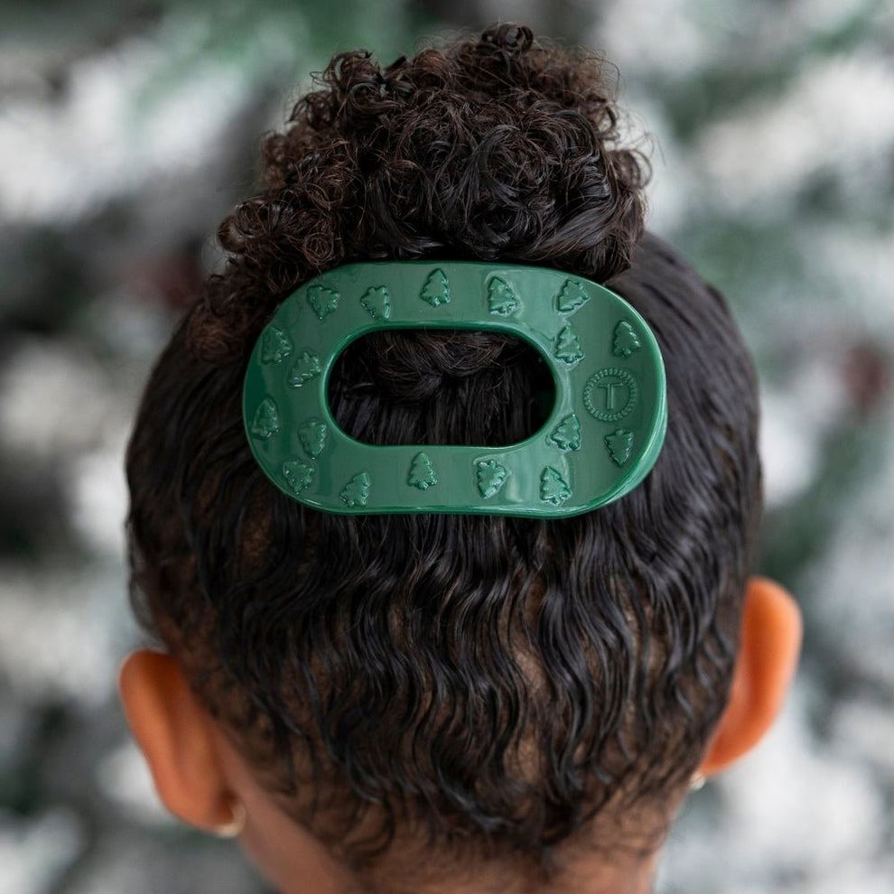 O Christmas Tree Small Flat Round Hair Clip - Hair Clips - TELETIES
