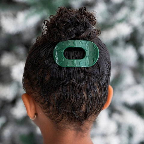 O Christmas Tree Tiny Flat Round Hair Clip