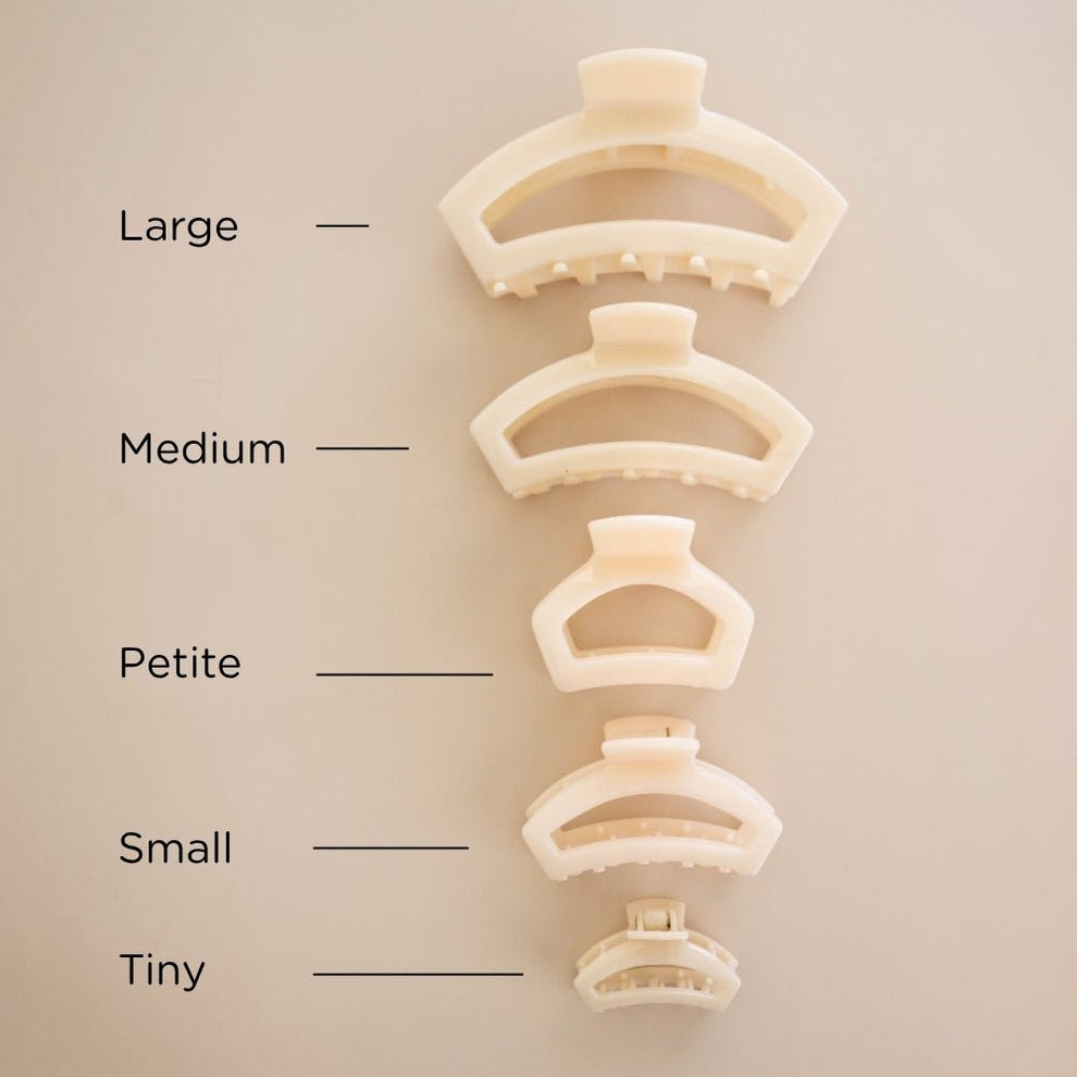 Open Almond Beige Petite Hair Clip - Hair Clips - TELETIES
