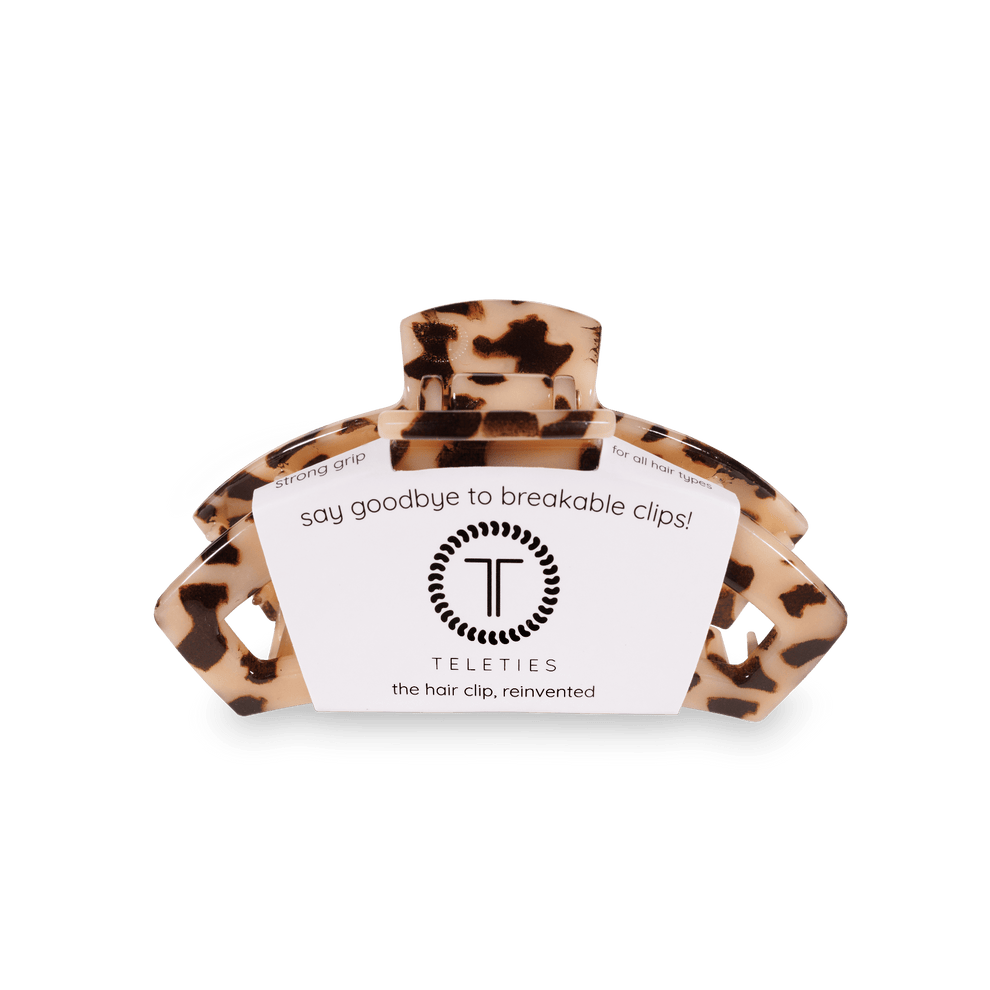 Open Blonde Tortoise Small Hair Clip - Small Hair Clip - TELETIES
