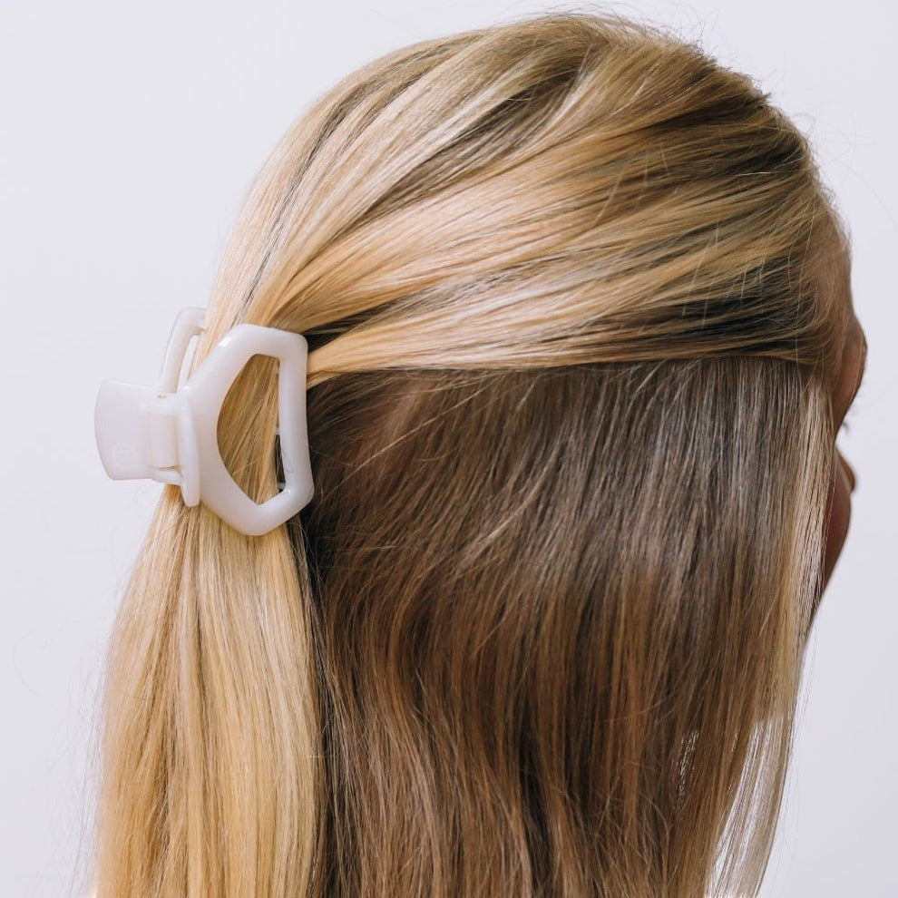 Open Coconut White Petite Hair Clip - Hair Clips - TELETIES
