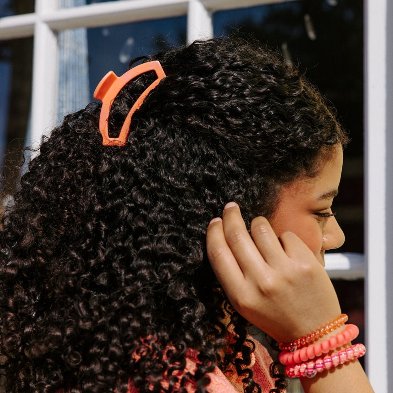 TELETIES - Open Dreamsicle Medium Hair Clip in Orange - Medium