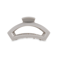 Open Silver Flames Medium Claw Hair Clip in Gray - Medium