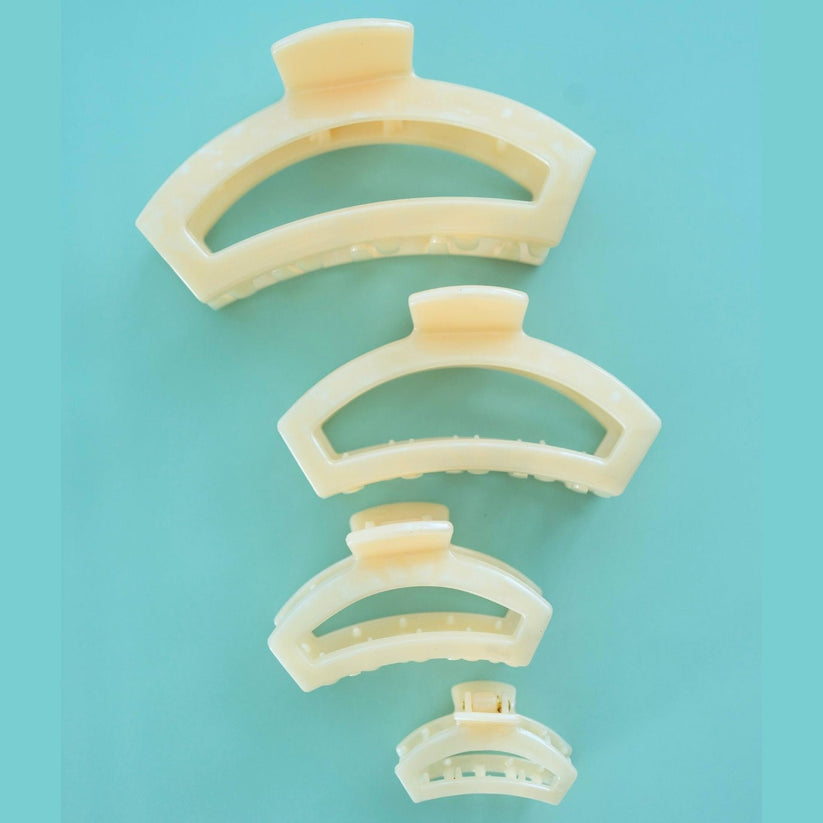 TELETIES - Open Soft Surf Tiny Hair Clip in Tan - Tiny - Image 4