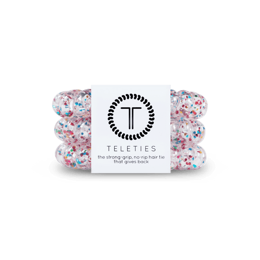 Party People Large Hair Ties in Blue Green Purple Red White Yellow - Large