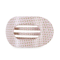Pine & Pearl Large Flat Round Hair Clip
                in White Pink Green - Large
            