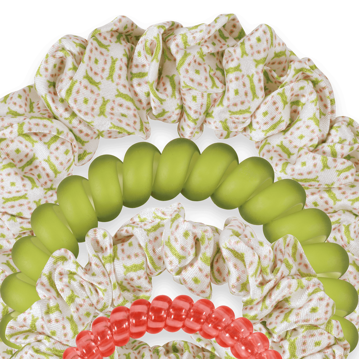 TELETIES - Pine & Pearl Mix Pack Hair Ties in Green Pink White - Mix Pack