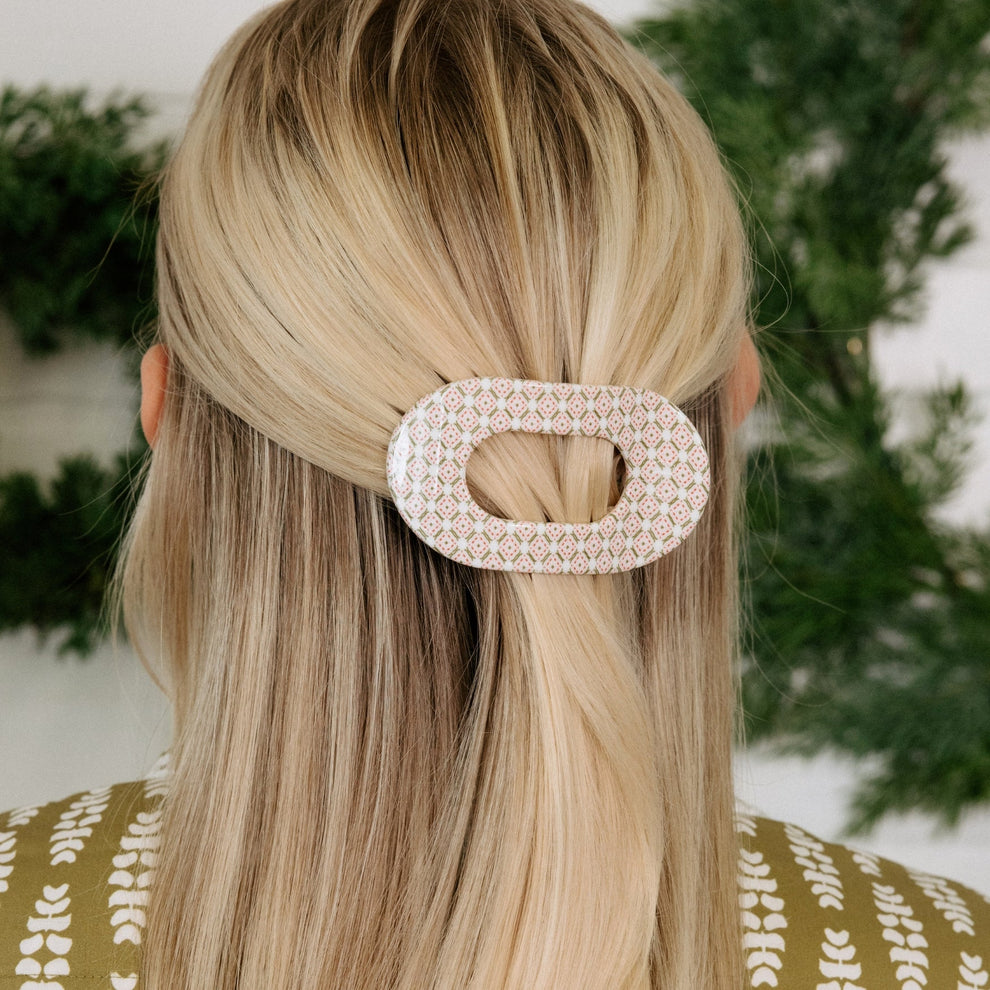 Pine & Pearl Small Flat Round Hair Clip - Hair Clips - TELETIES
