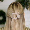 TELETIES - Pine & Pearl Small Flat Square Hair Clip in White Pink Green - Small - Image - 4