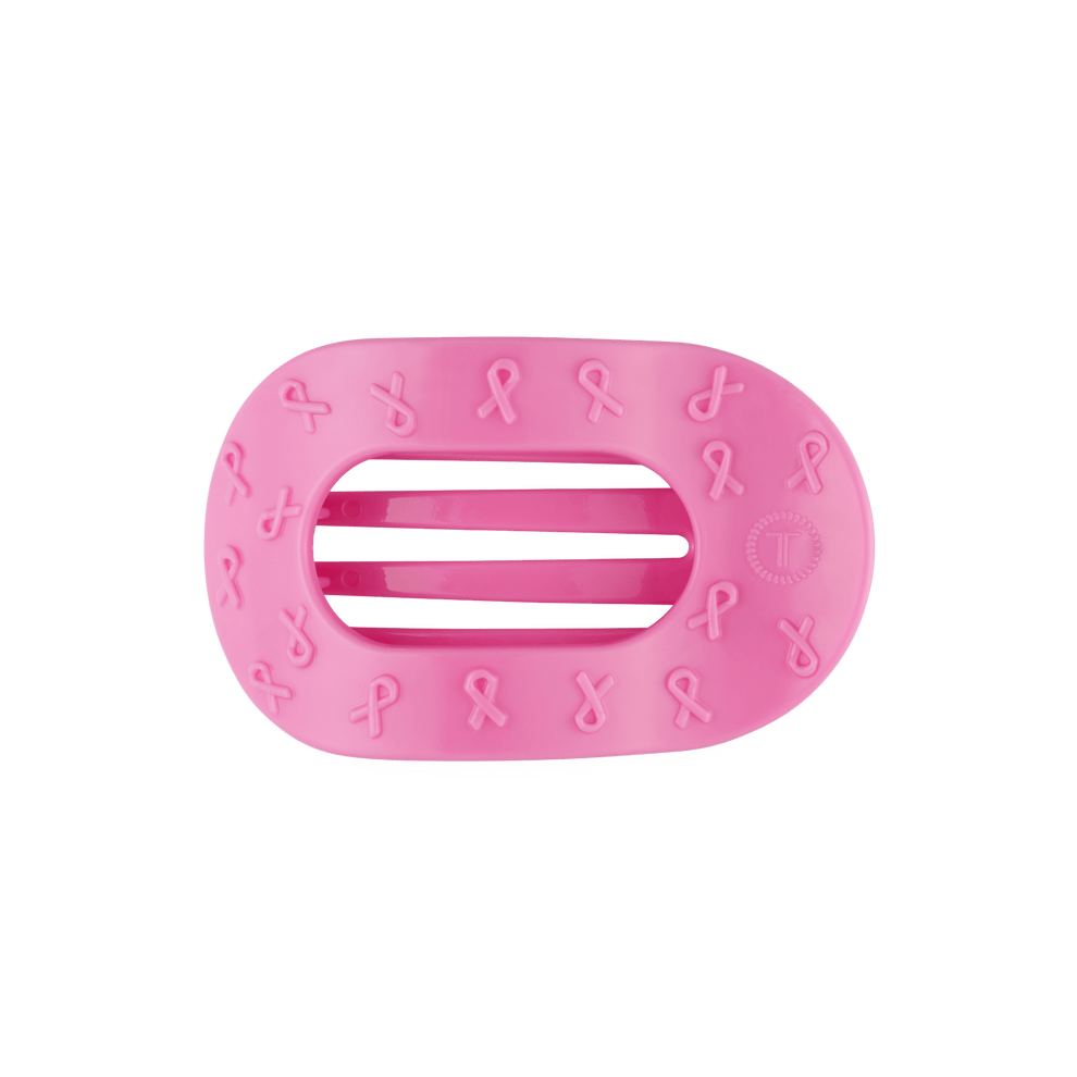 Pink Ribbon Medium Flat Round Clip - Hair Clips - TELETIES
