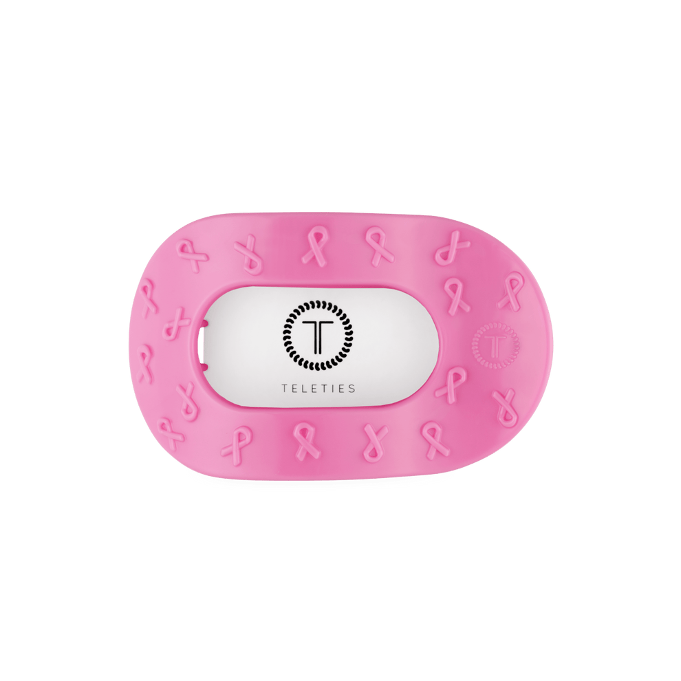 Pink Ribbon Medium Flat Round Clip - Hair Clips - TELETIES
