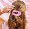 Pink Ribbon Medium Flat Round Clip - Hair Clips - TELETIES

