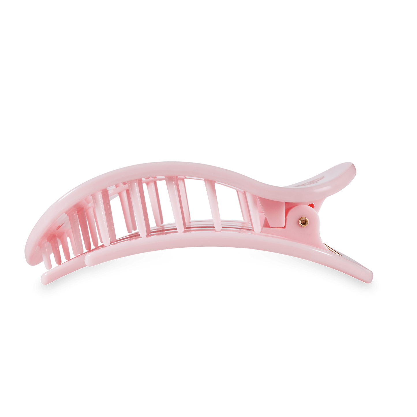 TELETIES - Pink Ribbon Power Large Flat Round Hair Clip in Pink - Large