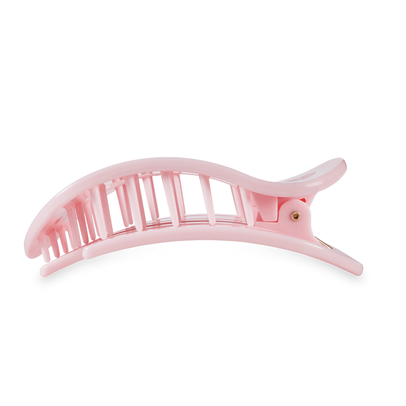 TELETIES - Pink Ribbon Power Large Flat Round Hair Clip in Pink - Large - Image 3