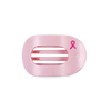 TELETIES - Pink Ribbon Power Small Flat Round Hair Clip in Pink - Small - Image - 1