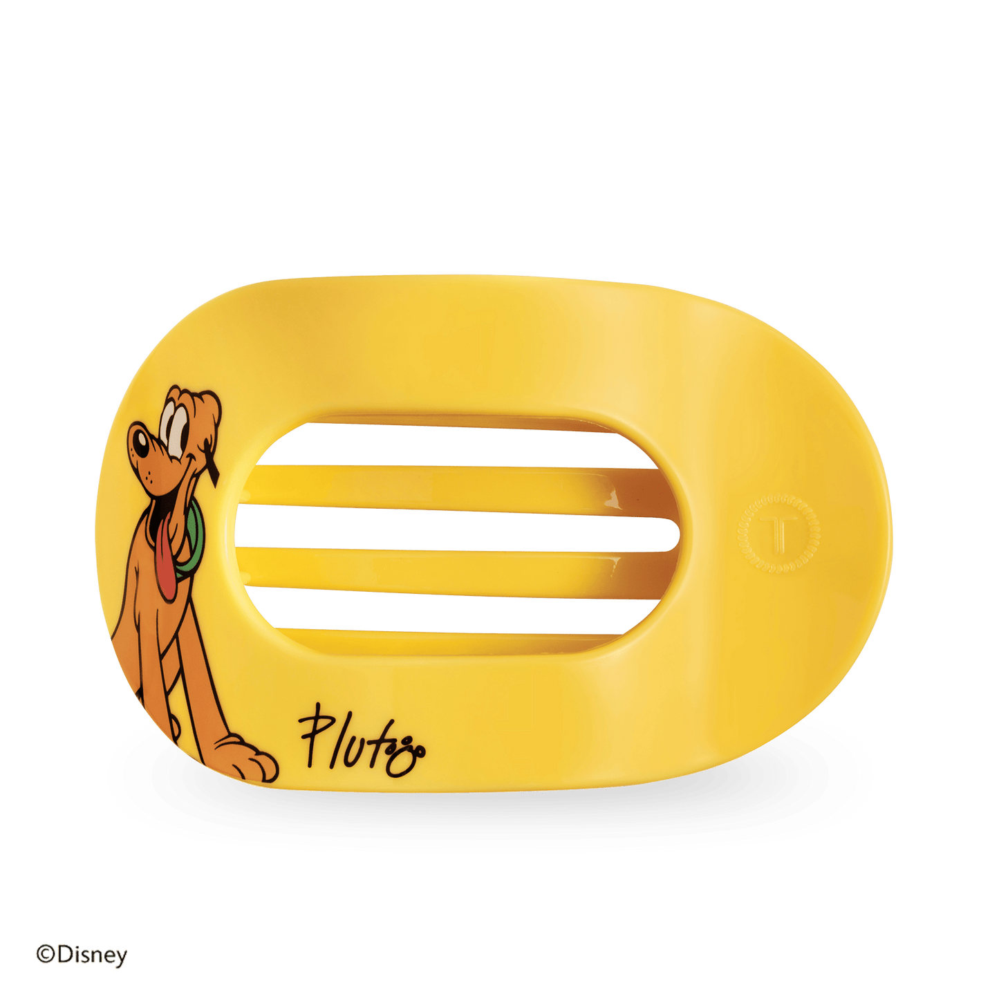 TELETIES - Pluto Large Flat Round Hair Clip in Yellow - Large