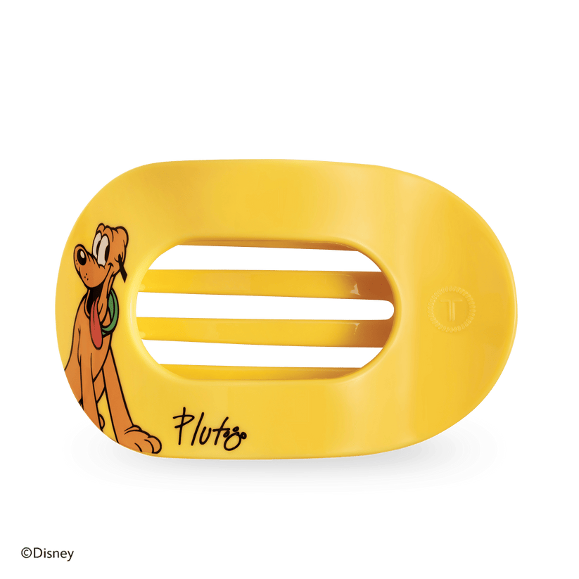TELETIES - Pluto Large Flat Round Hair Clip in Yellow - Large - Image 1