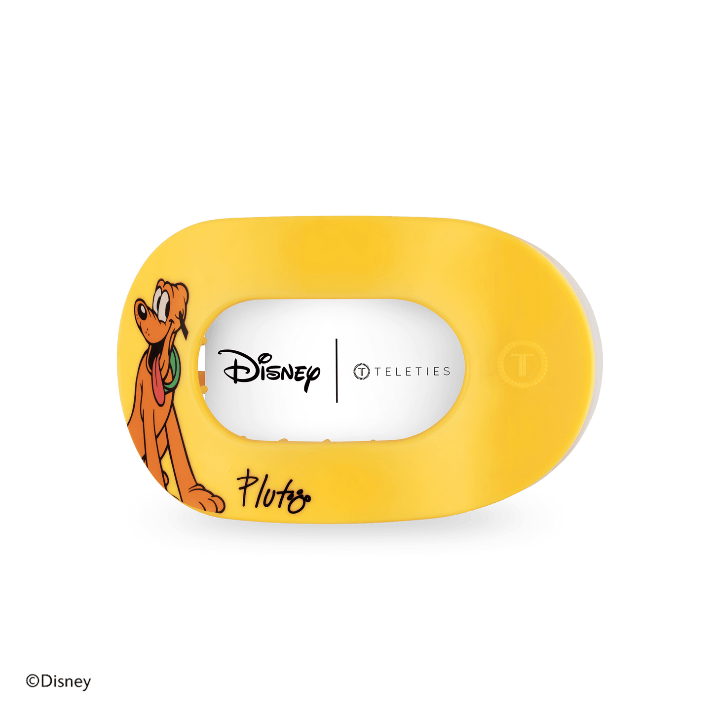 TELETIES - Pluto Medium Flat Round Hair Clip in Yellow - Medium