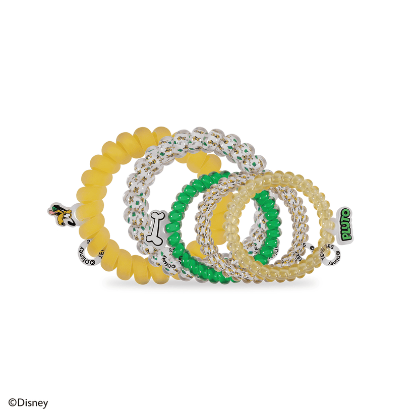 TELETIES - Pluto Mix Pack Hair Ties in Yellow Green - Mix Pack - Image 2