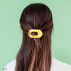 TELETIES - Pluto Small Flat Round Hair Clip in Yellow - Small - Image - 4