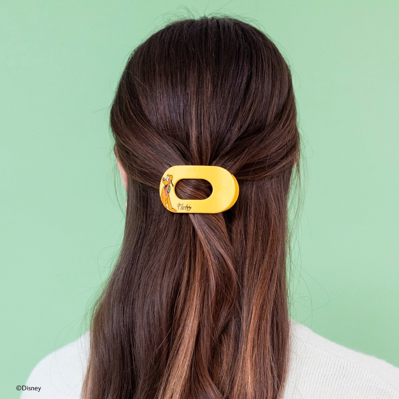 TELETIES - Pluto Small Flat Round Hair Clip in Yellow - Small