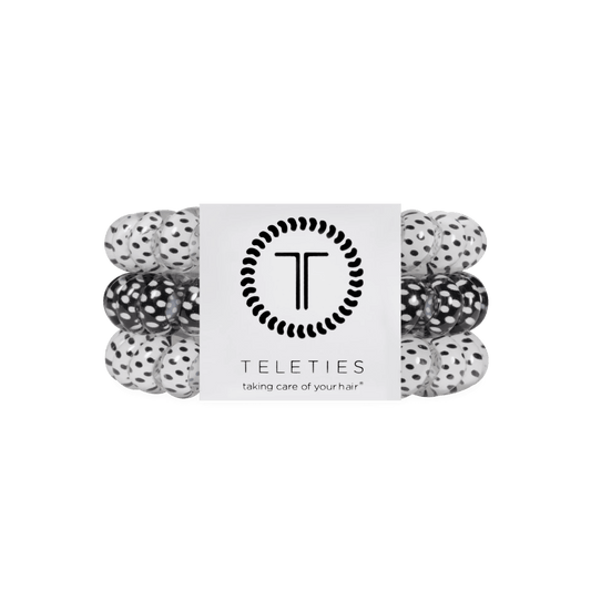 Polka Dot Party Large Hair Ties
                in White Black - Large
              
