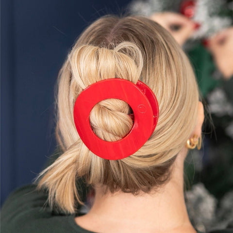 Red Carpet Ready Large Flat Circle Hair Clip