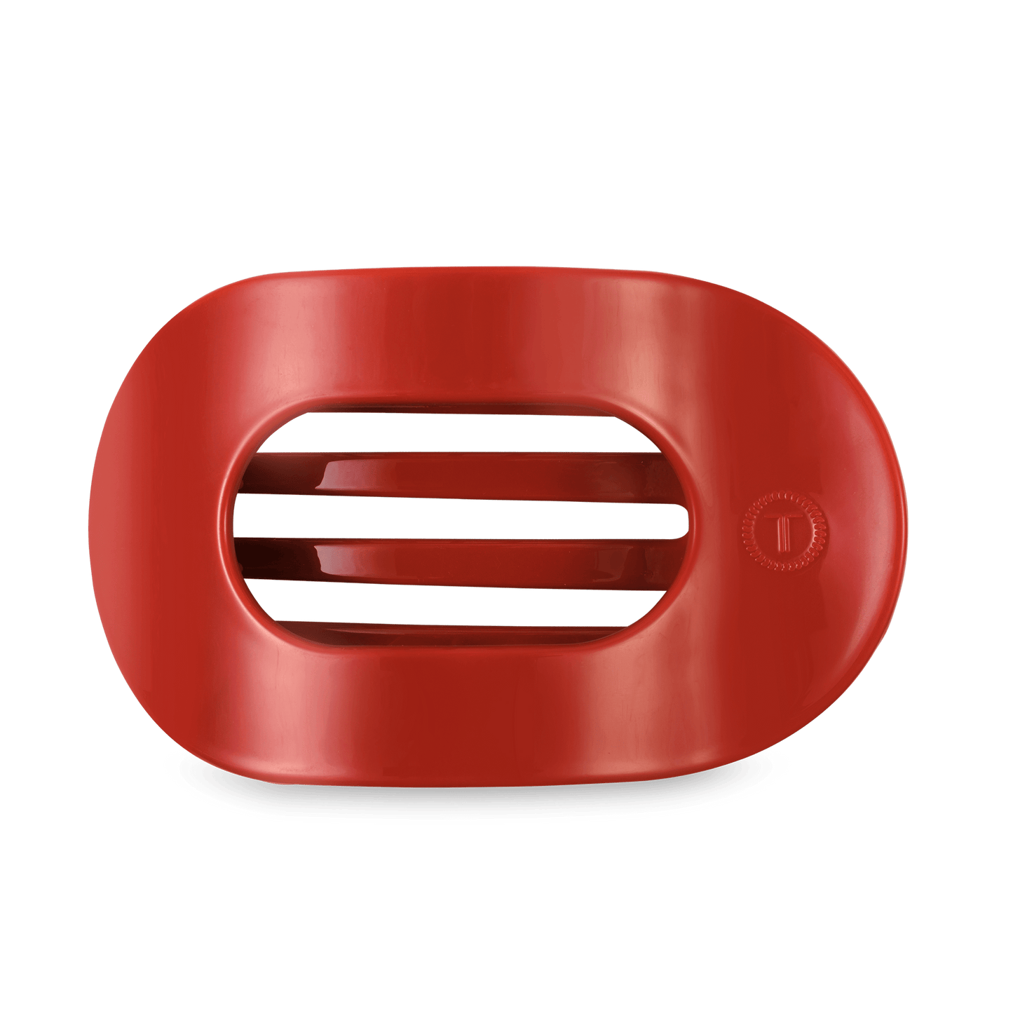 TELETIES - Red Carpet Ready Large Flat Round Hair Clip in Red - Large