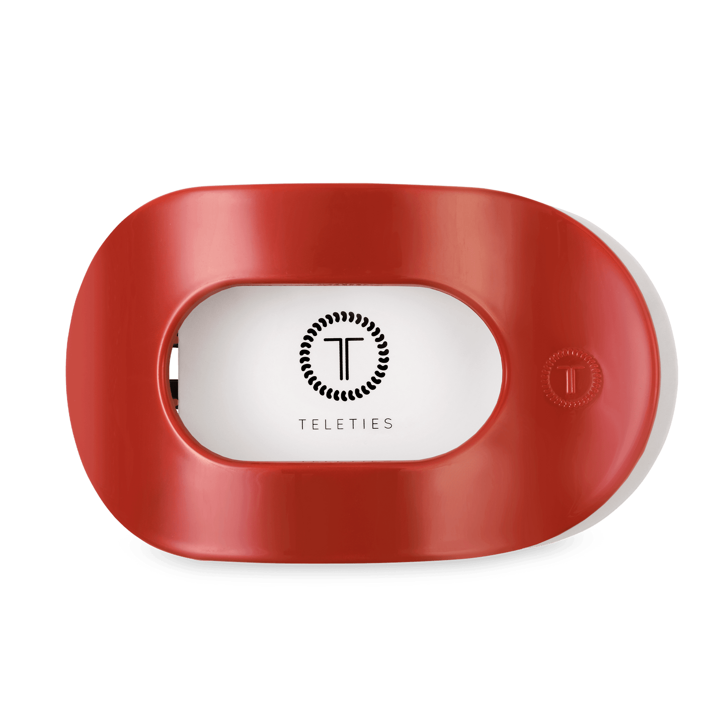 TELETIES - Red Carpet Ready Large Flat Round Hair Clip in Red - Large
