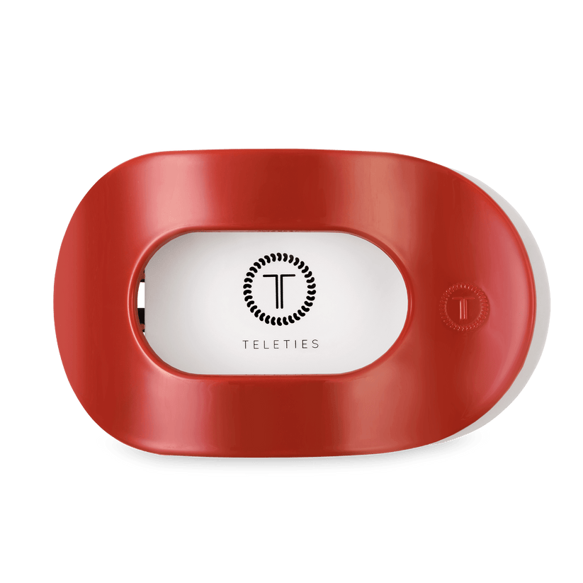 TELETIES - Red Carpet Ready Large Flat Round Hair Clip in Red - Large - Image 2