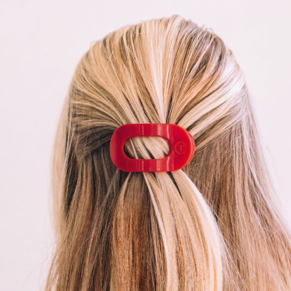 Red Carpet Ready Small Flat Round Hair Clip - Hair Clips - TELETIES
