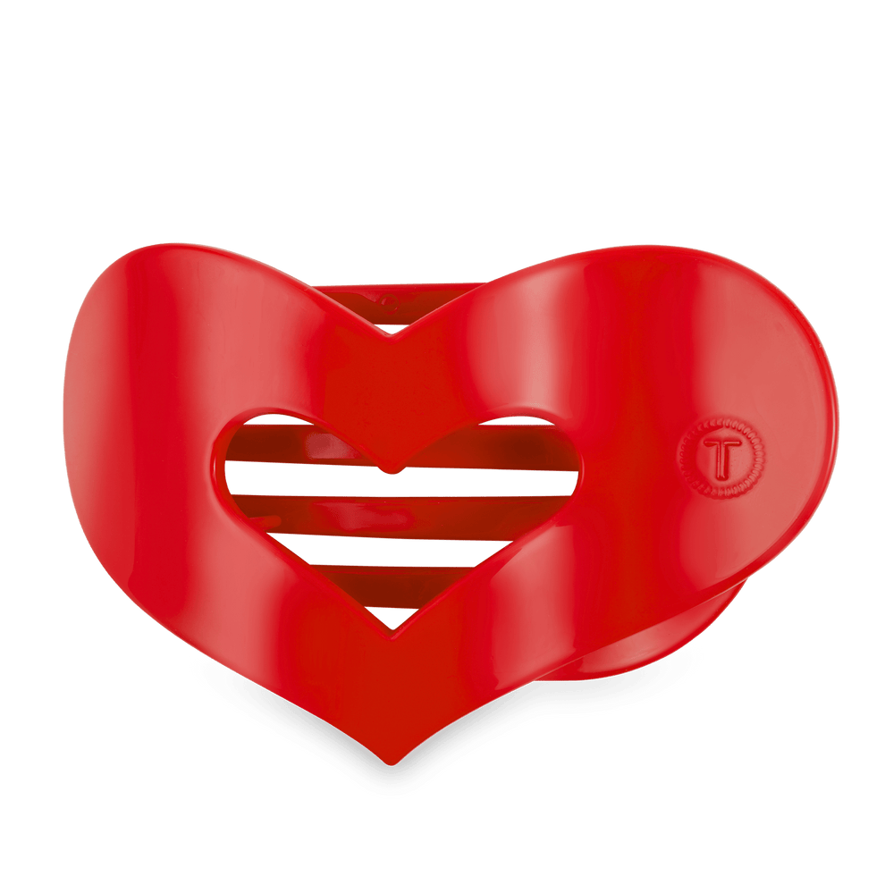 Red Heart Large Flat Hair Clip - Hair Clips - TELETIES
