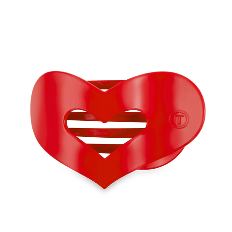 Red Heart Medium Flat Hair Clip