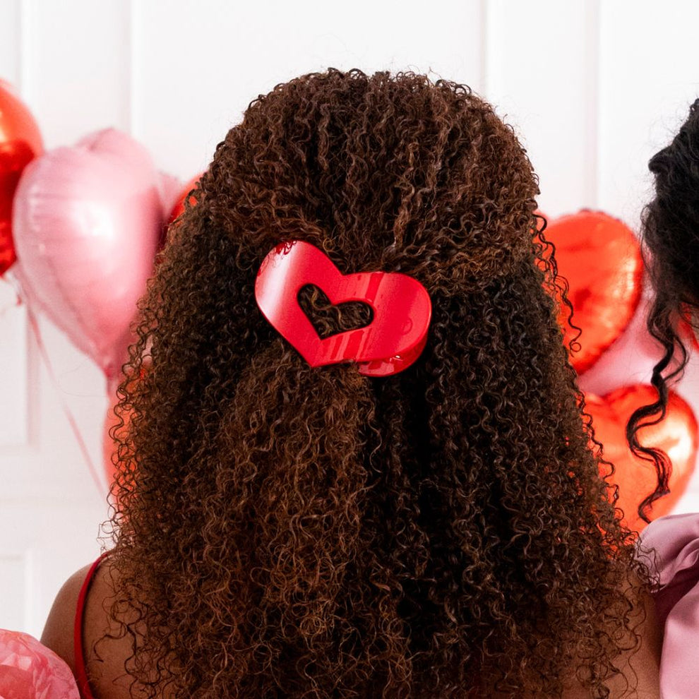 Red Heart Medium Flat Hair Clip - Hair Clips - TELETIES
