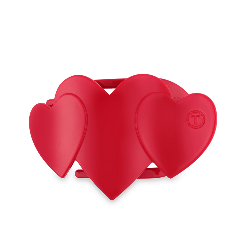 Red Heart to Heart Medium Flat Hair Clip - Hair Clips - TELETIES
