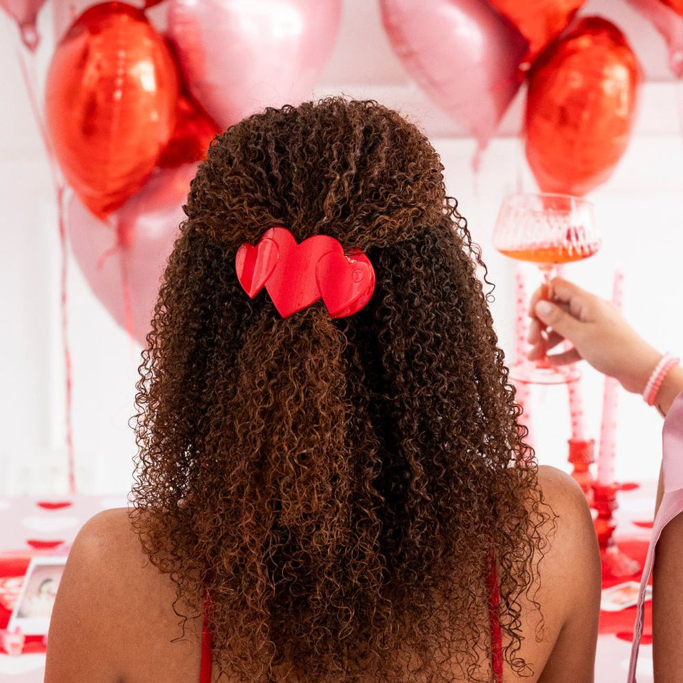 Red Heart to Heart Medium Flat Hair Clip - Hair Clips - TELETIES

