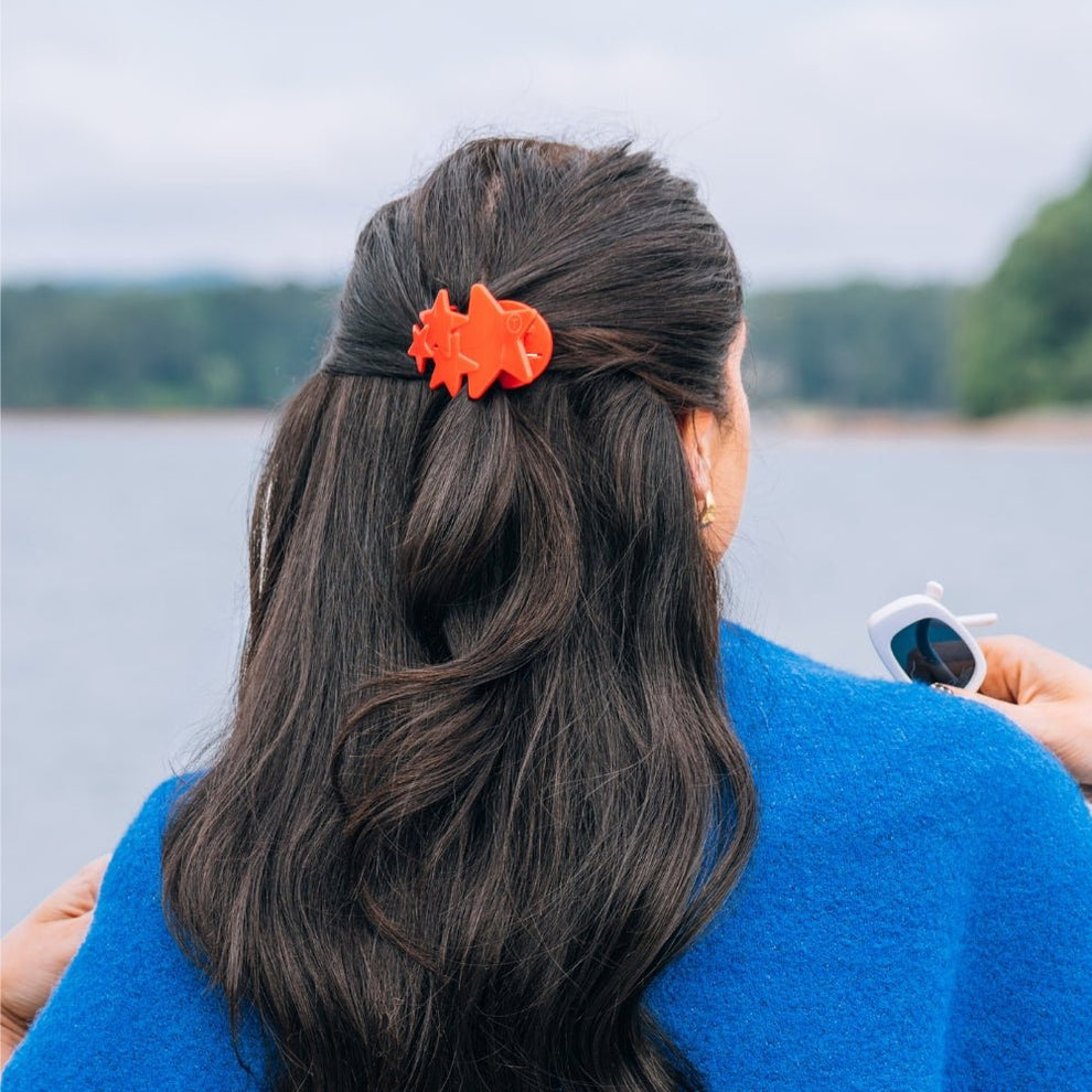 Red Shooting Star Tiny Flat Hair Clip - Hair Clips - TELETIES
