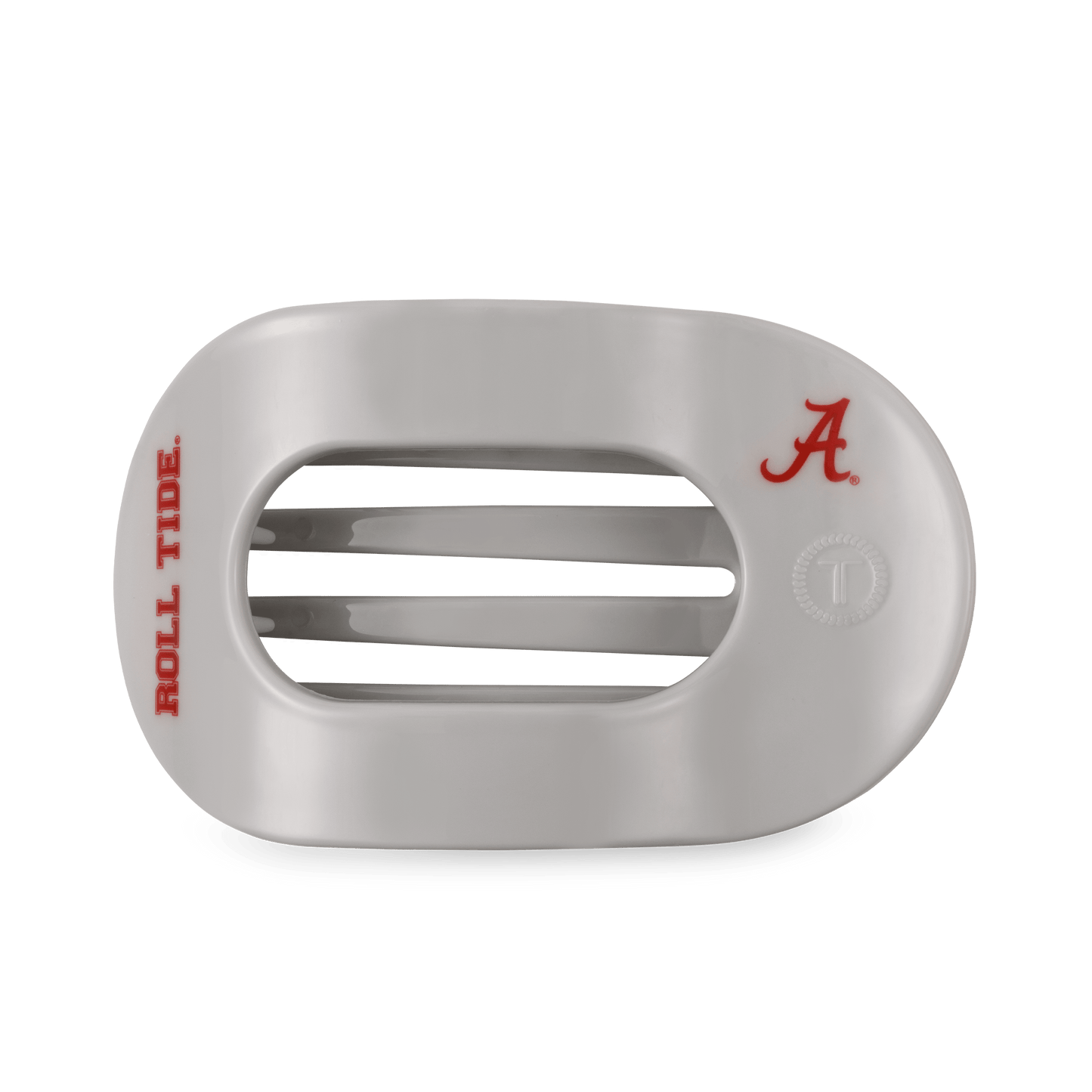 TELETIES - Roll Tide! Large Flat Round Hair Clip in Red Gray - Large