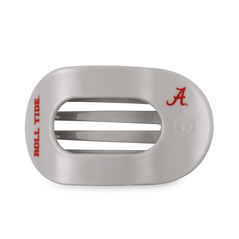 TELETIES - Roll Tide! Large Flat Round Hair Clip in Red Gray - Large - Image 1