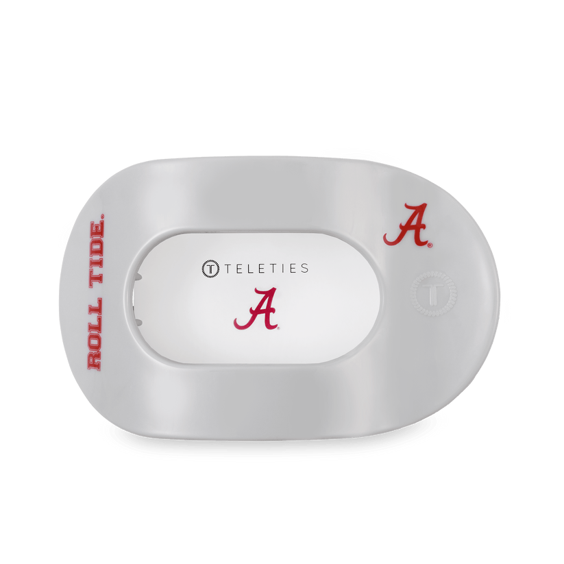 TELETIES - Roll Tide! Large Flat Round Hair Clip in Red Gray - Large - Image 2