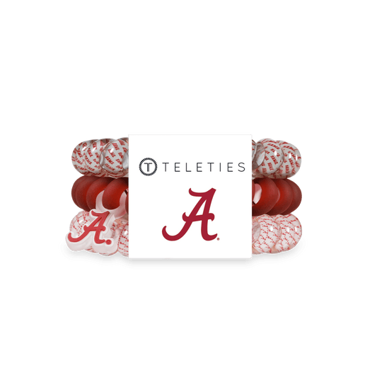 Roll Tide! Large Hair Ties in Red White Gray - Large