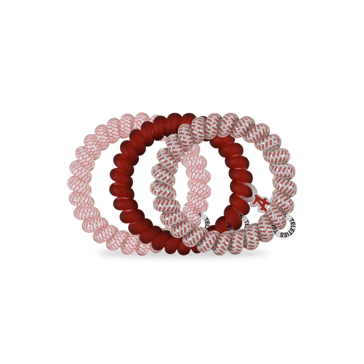 TELETIES - Roll Tide! Large Hair Ties in Red White Gray - Large