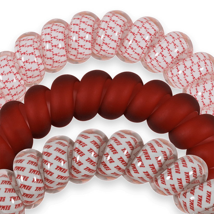 TELETIES - Roll Tide! Large Hair Ties in Red White Gray - Large - Image 3