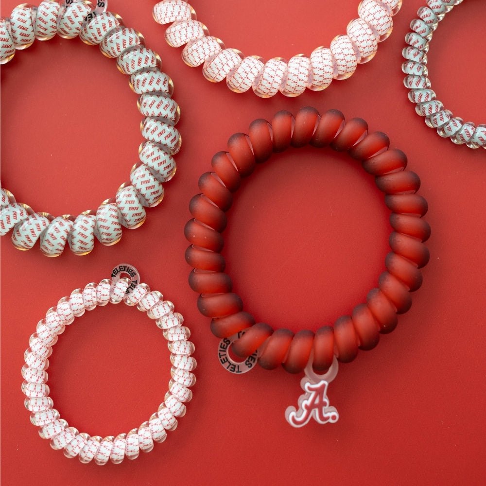 TELETIES - Roll Tide! Small Hair Ties in Red White Gray - Small