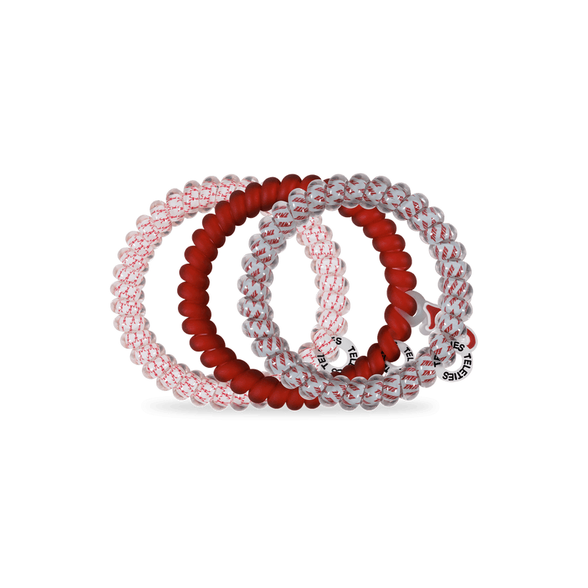 TELETIES - Roll Tide! Small Hair Ties in Red White Gray - Small - Image 2