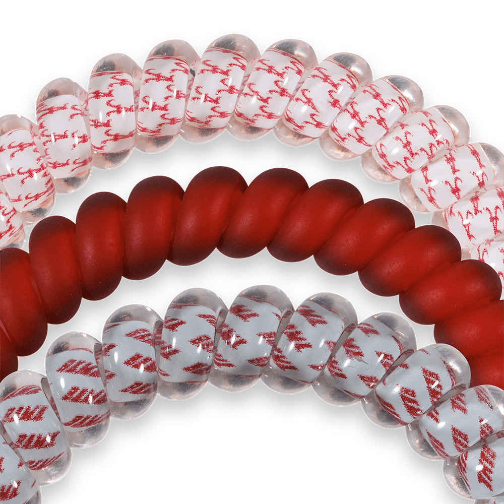TELETIES - Roll Tide! Small Hair Ties in Red White Gray - Small