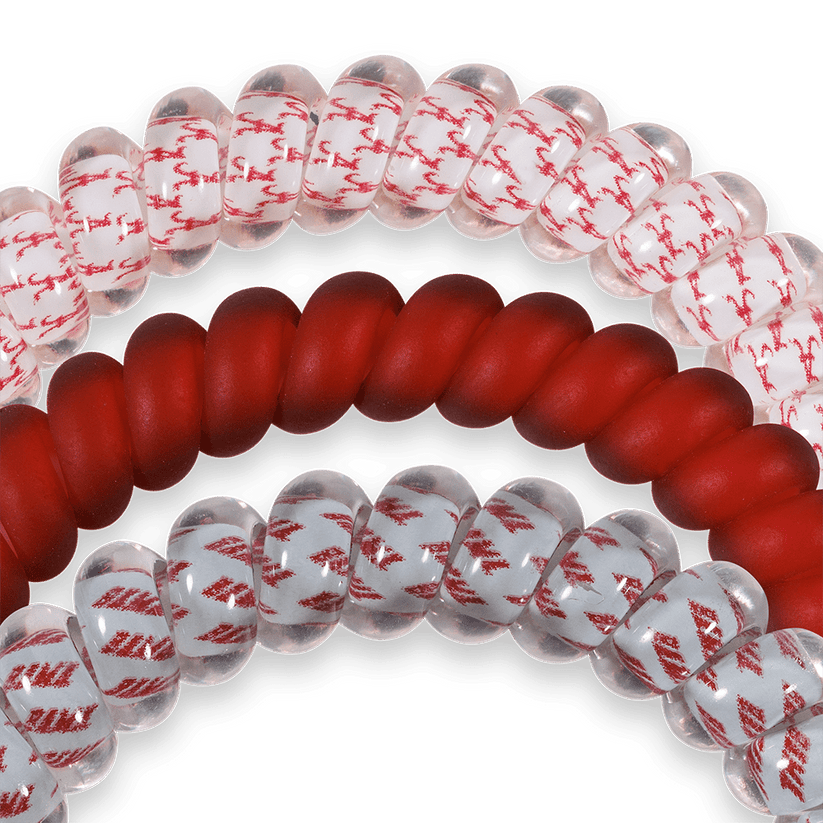 TELETIES - Roll Tide! Small Hair Ties in Red White Gray - Small - Image 3