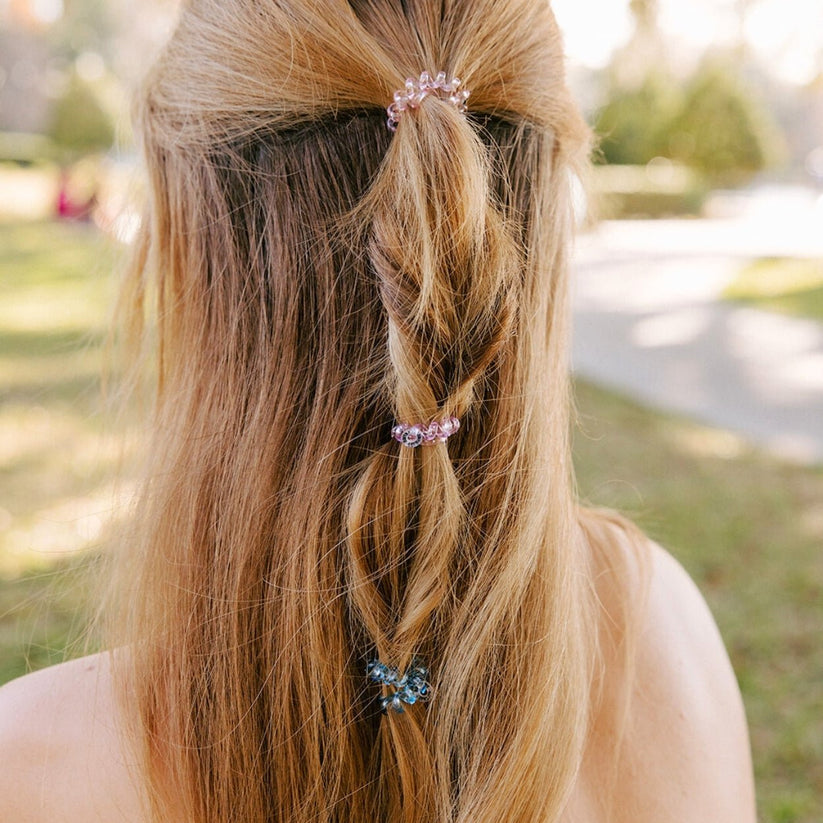 TELETIES - Sea Glass Tiny Hair Ties in Pink Blue Orange Purple - Tiny - Image 4
