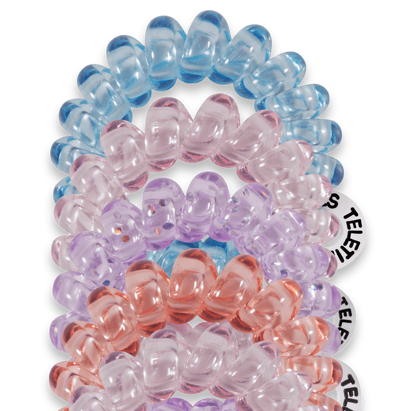 TELETIES - Sea Glass Tiny Hair Ties in Pink Blue Orange Purple - Tiny - Image 3