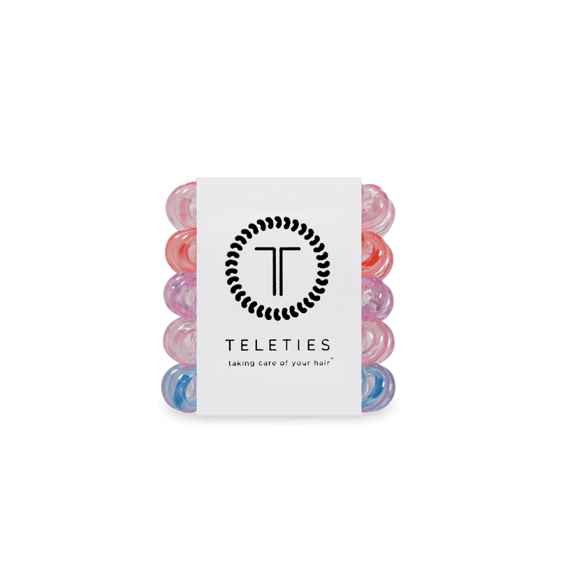 TELETIES - Sea Glass Tiny Hair Ties in Pink Blue Orange Purple - Tiny - Image 1